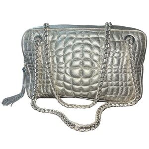 Aimee Kestenberg Sardinia Quilted Leather Shoulder Bag Gold Metallic